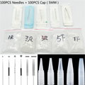 100PCS Permanent Makeup Needles For Cap Accessories Electric Eyebrow Lip Tattoo Machine Pen Cap 5mm
