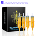 RL 20pcs Dragonfly Yellow Tattoo Cartridge Needles Disposable Tattoo Needle Cartridge Individually Packaged Needles